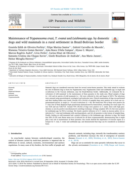 Maintenance of Trypanosoma Cruzi, T. Evansi and Leishmania Spp