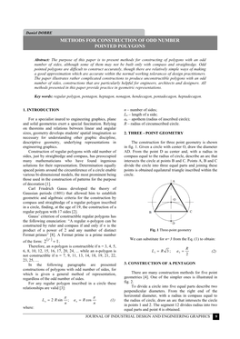 ( ) Methods for Construction of Odd Number Pointed