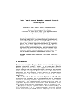 Using Coarticulation Rules in Automatic Phonetic Transcription