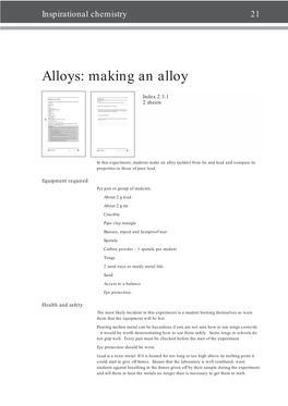 Alloys: Making an Alloy