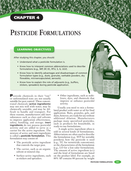 Pesticide Formulations