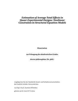 Estimation of Average Total Effects in Quasi-Experimental Designs: Nonlinear Constraints in Structural Equation Models