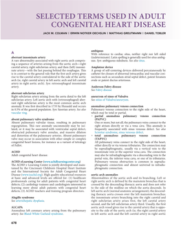 Selected Terms Used in Adult Congenital Heart Disease Jack M