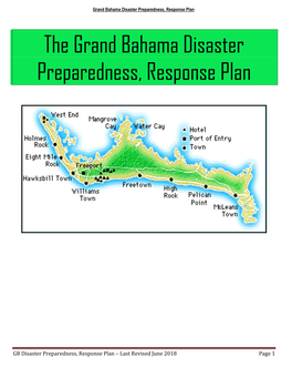 The Grand Bahama Disaster Preparedness, Response Plan