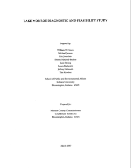 Lake Monroe Diagnostic and Feasibility Study