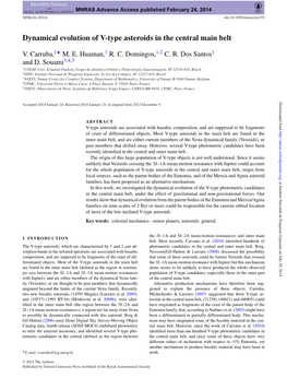 Dynamical Evolution of V-Type Asteroids in the Central Main Belt