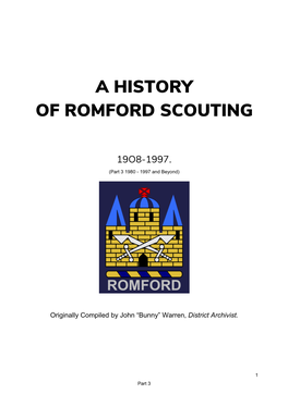 A History of Romford Scouting