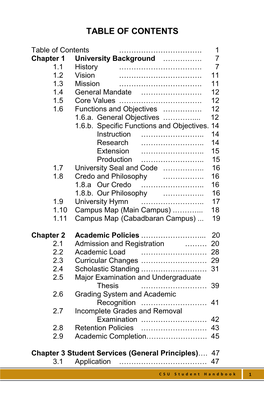 Table of Contents