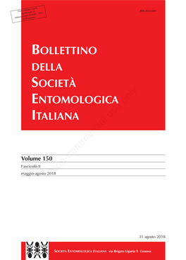 BOLLETTINO DELLA SOCIETÀ ENTOMOLOGICA ITALIANA Non-Commercial Use Only