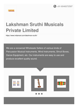 Lakshman Sruthi Musicals Private Limited