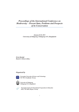 Proceedings of the International Conference on Biodiversity – Present State, Problems and Prospects of Its Conservation
