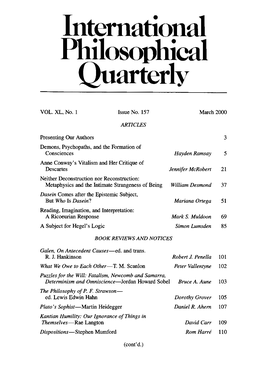 International Philosophical Quarterly