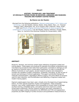 Conservation of Coated and Specialty Papers