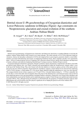 Detrital Zircon U–Pb Geochronology Of