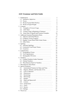 AGU Grammar and Style Guide