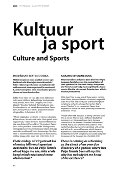 Culture and Sports