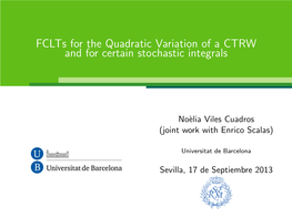 Fclts for the Quadratic Variation of a CTRW and for Certain Stochastic Integrals