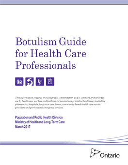 Botulism Guide for Health Care Professionals