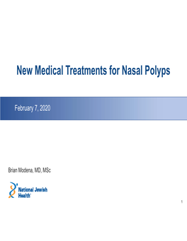 New Medical Treatments for Nasal Polyps