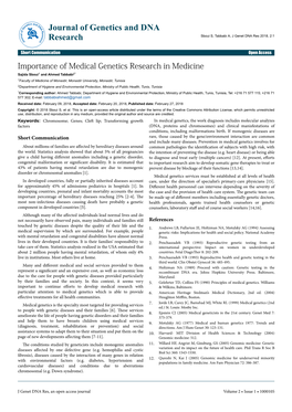 Importance of Medical Genetics Research in Medicine