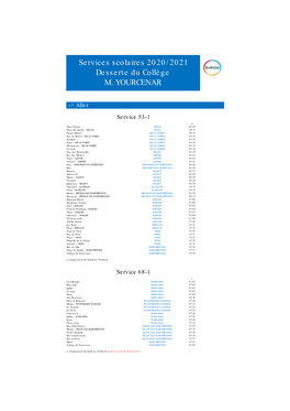 Services Scolaires 2020/2021 Desserte Du Collège M