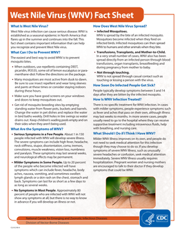 West Nile Virus (WNV) Fact Sheet