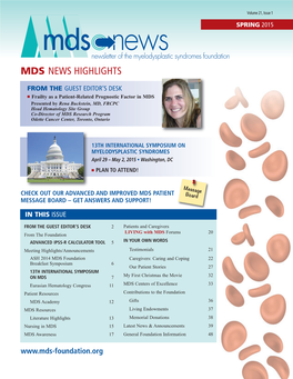 MDS Foundation Spring 2015