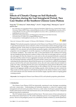 Effects of Climatic Change on Soil Hydraulic Properties During