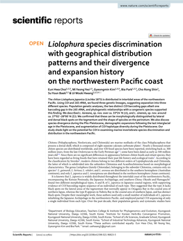 Liolophura Species Discrimination with Geographical Distribution Patterns and Their Divergence and Expansion History on the Nort