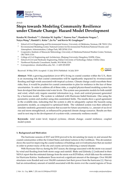 Steps Towards Modeling Community Resilience Under Climate Change: Hazard Model Development