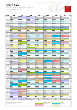 South Asia Your Guide to the BBC World Service Schedule from Saturday 8 May 2021