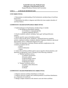 Unit 4 Acid-Base Homeostasis