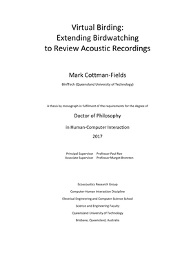 Virtual Birding: Extending Birdwatching to Review Acoustic Recordings