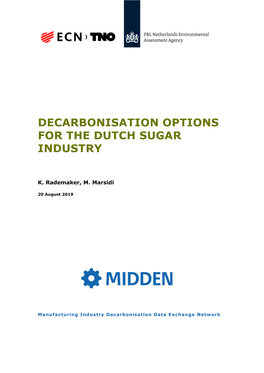 Decarbonisation Options for the Dutch Sugar Industry