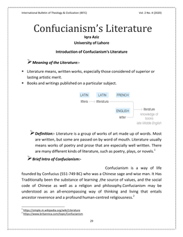 Confucianism's Literature