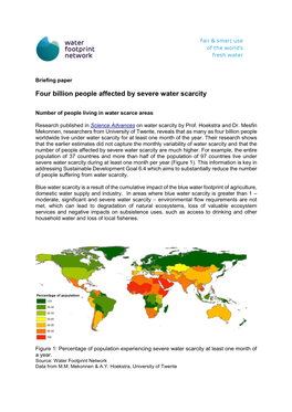 Four Billion People Affected by Severe Water Scarcity