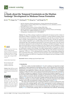 A Study About the Temporal Constraints on the Martian Yardangs’ Development in Medusae Fossae Formation