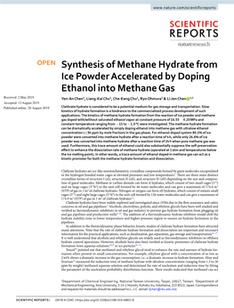 Synthesis of Methane Hydrate from Ice Powder Accelerated by Doping