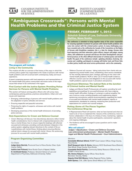“Ambiguous Crossroads“: Persons with Mental Health Problems and the Criminal Justice System