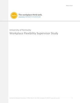 Workplace Flexibility Supervisor Study