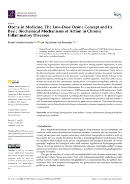 Ozone in Medicine. the Low-Dose Ozone Concept and Its Basic Biochemical Mechanisms of Action in Chronic Inﬂammatory Diseases