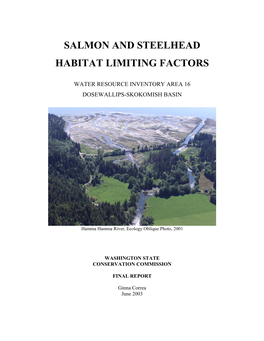 Salmon and Steelhead Habitat Limiting Factors
