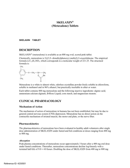 SKELAXIN® (Metaxalone) Tablets