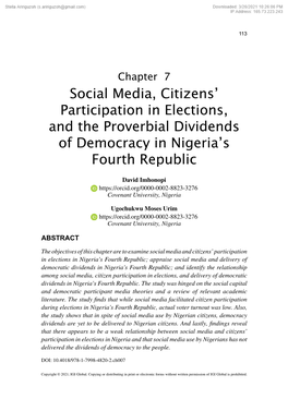 Social Media, Citizens' Participation in Elections, and the Proverbial