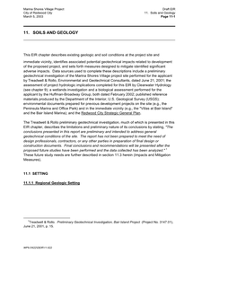 11. Soils and Geology March 5, 2003 Page 11-1