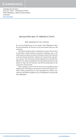 Shakespeare in Production