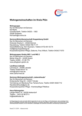 Wohngemeinschaften Im Kreis Plön