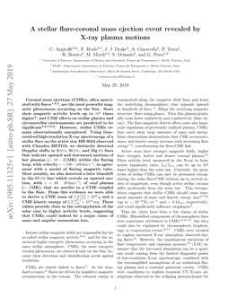 A Stellar Flare-Coronal Mass Ejection Event Revealed by X-Ray Plasma Motions