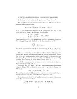 3. Sectional Curvature of Lorentzian Manifolds. 1