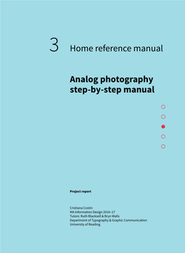 Home Reference Manual Analog Photography Step-By-Step Manual